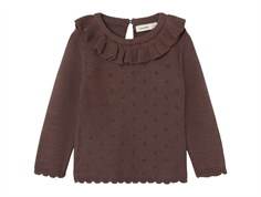 Lil Atelier peppercorn ruffle knit sweater